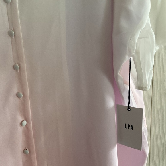 LPA Oversized Dress Shirt in Yellow Pink Ombre Size S - Picture 5 of 6